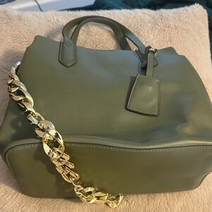 a new day Olive Green Shoulder Bag with Gold Chain